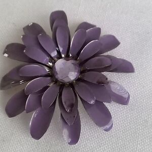 Purple Flower Statement Brooch - Unbranded